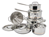 PADERNO 5-Ply Copper Core Stainless Steel Cookware Set, Oven Safe, 12-pc