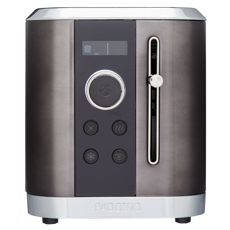 PADERNO Even Heat Wide Slots Toaster with 9 Settings, Black Stainless Steel, 2-Slices Z9