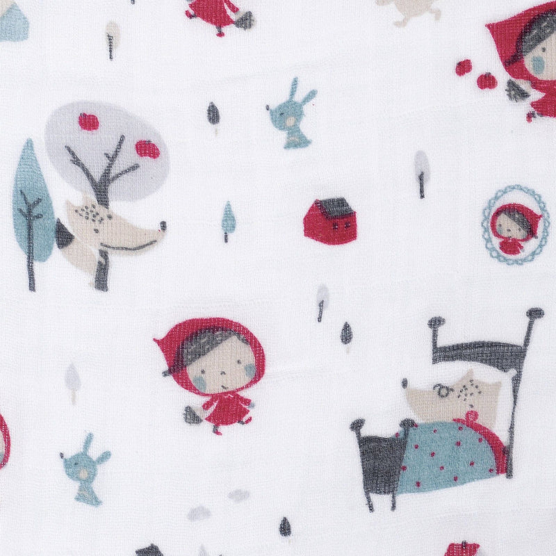 Perlimpinpin Cotton Muslin Baby Swaddle Blanket, Riding Hood M5