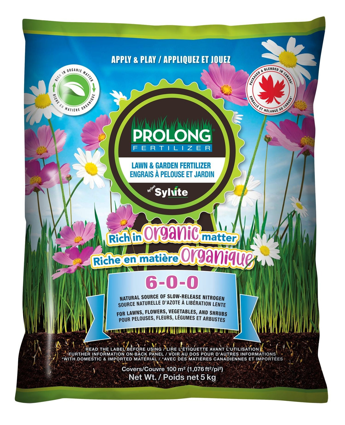 PROLONG Slow Release Nitrogen Lawn & Garden Organic Fertilizer, 6-0-0, 5kg