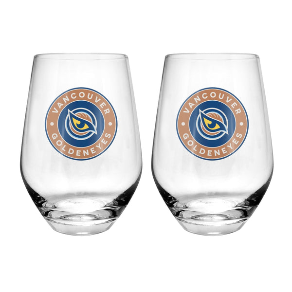 PWHL Vancouver Goldeneyes Stemless Wine Glass, 19-oz, 2-pk V0