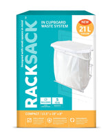 Rack Sack Expandable Kitchen Garbage Bag Holder, Fits 15-L or 21-L bags, Includes 5 bags