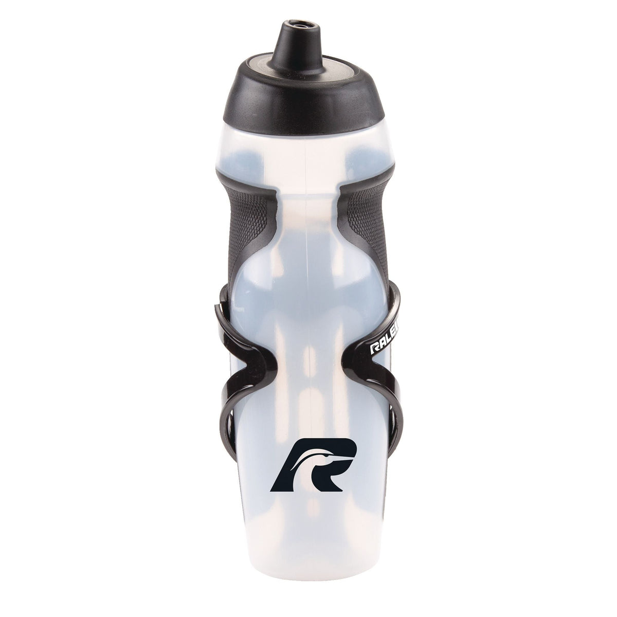 Raleigh Easy-Squeeze Bike Water Bottle withCage/Holder, Transculent, 20.2-oz