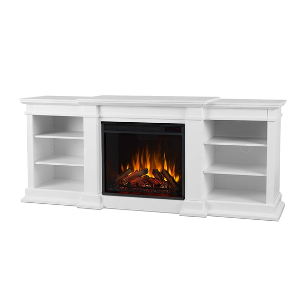 Real Flame Fresno Electric Media Indoor Electric Fireplace TV Stand, 72-in, 1500W, White K2