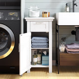 RiverRidge Home Somerset Single Door Bathroom & Laundry Storage Cabinet with Drawer & Adjustable Shelf, White