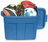 Rubbermaid Roughneck Stackable Storage Box with Lid, 68-L, Blue