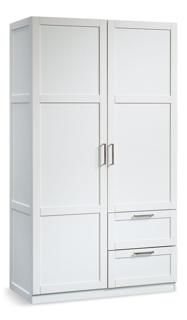 Sauder 2 Door 2 Drawer Wardrobe, White W1