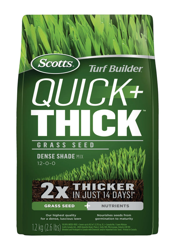 Scotts Turf Builder Quick + Thick Grass Seed Dense Shade Mix, 12-0-0, 1.2-kg K0