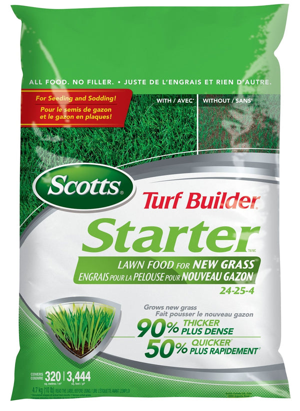 Scotts Turf Builder Starter Lawn Fertilizer, 24-25-4 For New Grass, 320-m2 J8