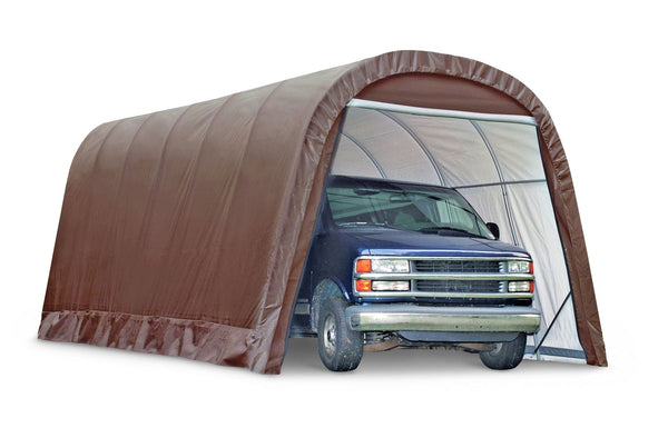 ShelterLogic Heavy Duty Waterproof Round Style Auto Shelter with UV Protection, 12x24x10-ft K1