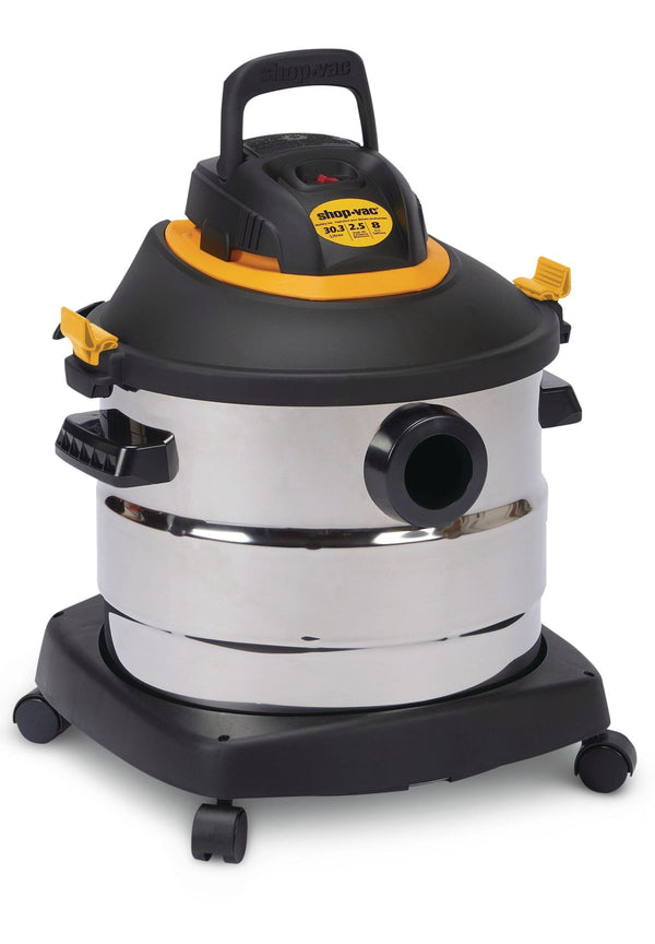 Shop-Vac 2031848 2.5 Peak HP Stainless Steel Wet/Dry Shop Vacuum with Hose and Accessories, 30-L U4
