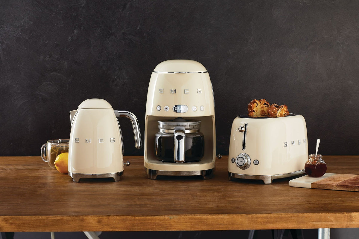 Smeg 50s Retro Style Fix Temperature Countertop Kettle, 1400W, 1.7-L, Cream