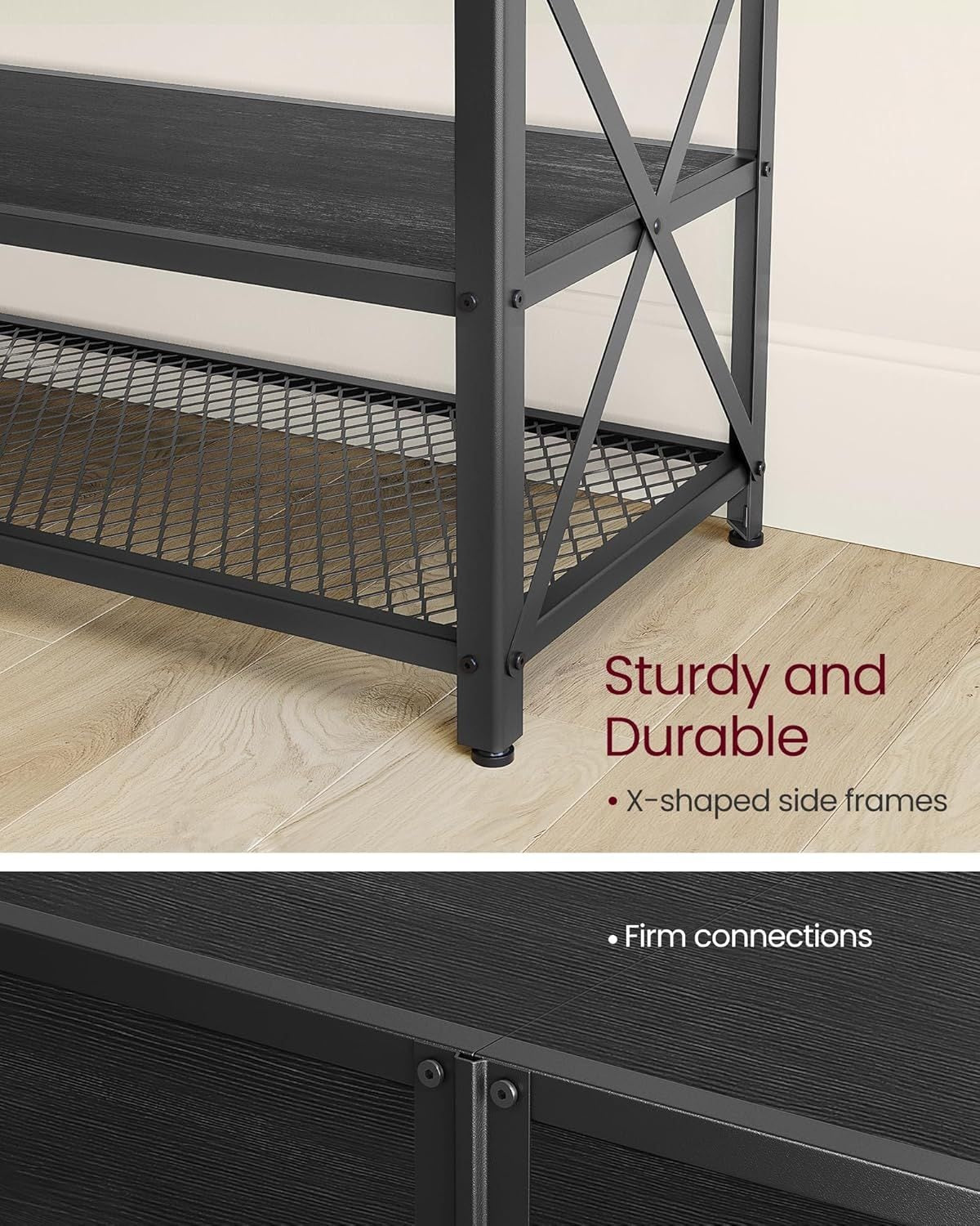 Songmics Home 70-in 3-Tier Industrial Black TV Stand