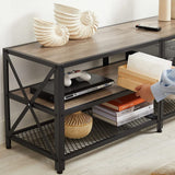 Songmics Home 70-in 3-Tier Industrial Greige/Black TV Stand