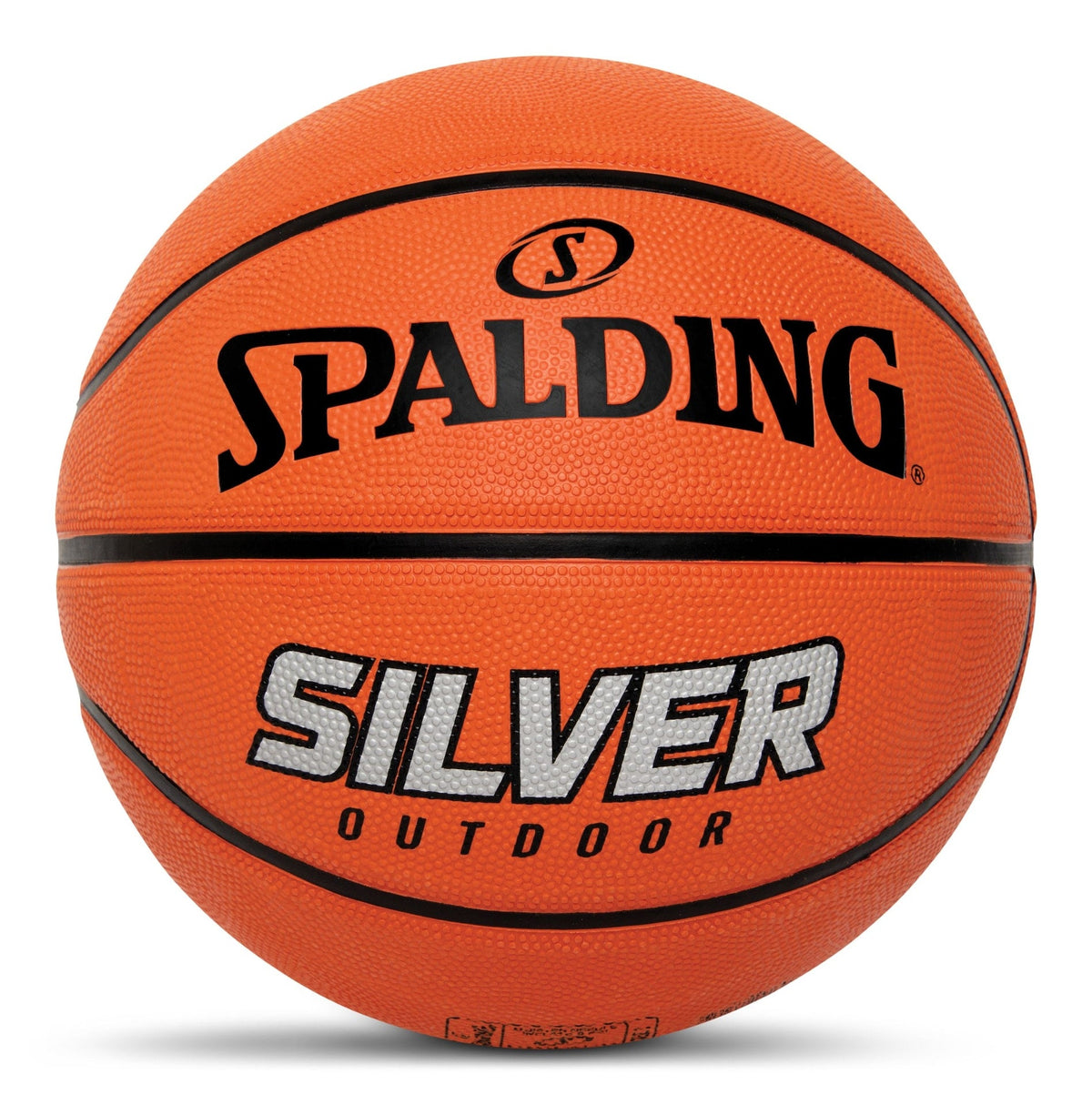 Spalding Silver Outdoor Rubber Basketball, Official Size 7 (29.5-in), Orange