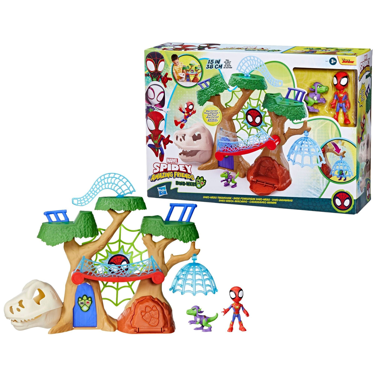 Spider-Man Spidey & His Amazing Friends Dino-Webs Treehouse Playset with Spider-Man Toys, Ages 3+