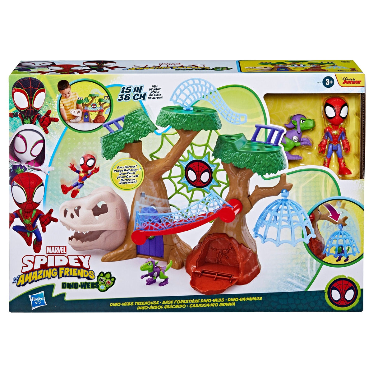 Spider-Man Spidey & His Amazing Friends Dino-Webs Treehouse Playset with Spider-Man Toys, Ages 3+