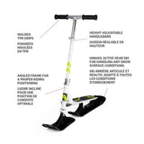 Stiga Snow Kick Free Kids' Winter Snow Ski Scooter with Height Adjustable Handle, Ages 7+