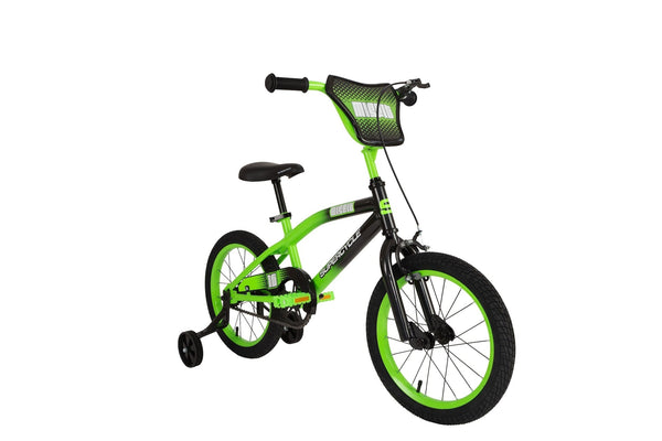 Supercycle Misfit Kids' Bike with Training Wheels, 16-in, Green N8