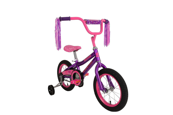 Supercycle Radium Kids' Bike with Training Wheels, Purple, 14-in T3