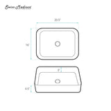 Swiss Madison Concorde Rectangle Ceramic Vessel Sink, Matte Black