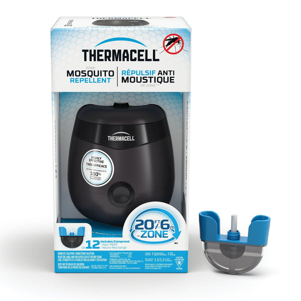 Thermacell E-ZoneGuard Patio Rechargeable Mosquito Repeller with 12-Hr Refill and 5.5-Hr Battery, Charcoal V4