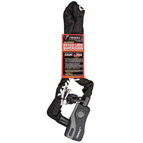 Trimax 36-in Alarmed Lock with Thex Superchain, Corrosion- resistant X3