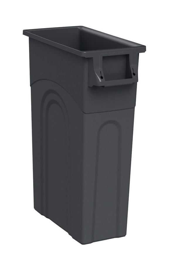 United Solutions Plastic Tall Slim Rectangular Garbage Can, Black, 87-L U4