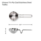 Utsava 9.35 Ounce Tri-Ply Clad Stainless Steel Tadka Pan