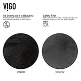 VIGO Glass Grey Onyx Bathroom Sink/Basin Set with Matte Black Lexington Faucet and Rectangular Vessel
