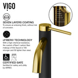 VIGO Glass Grey Onyx Bathroom Sink/Basin Set with Matte Gold Lexington Faucet and Rectangular Vessel