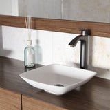 VIGO Hyacinth Matte Stone Round Vessel Bathroom Sink/Basin, Handpolished Construction, White