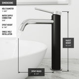 VIGO Lexington Single Handle Vessel Sink Bathroom Faucet with cFiber© Body, Chrome