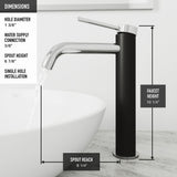VIGO Lexington Single Handle Vessel Sink Bathroom Faucet with cFiber© Body, Chrome