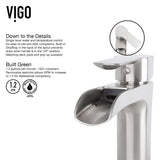 VIGO Niko Single Handle Vessel Sink Bathroom Faucet with Deck Plate, Brushed Nickel