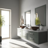 VIGO Round Glass Vessel Bathroom Sink/Basin with Deep Bowl, Russet