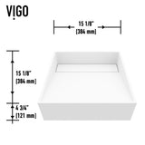 VIGO Starr Modern MatteStone 15x15-in Deep White Bathroom Sink/Basin with Square Vessel