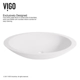 VIGO Wisteria Matte Stone Circular Vessel Bathroom Sink/Basin with Deep Bowl, White