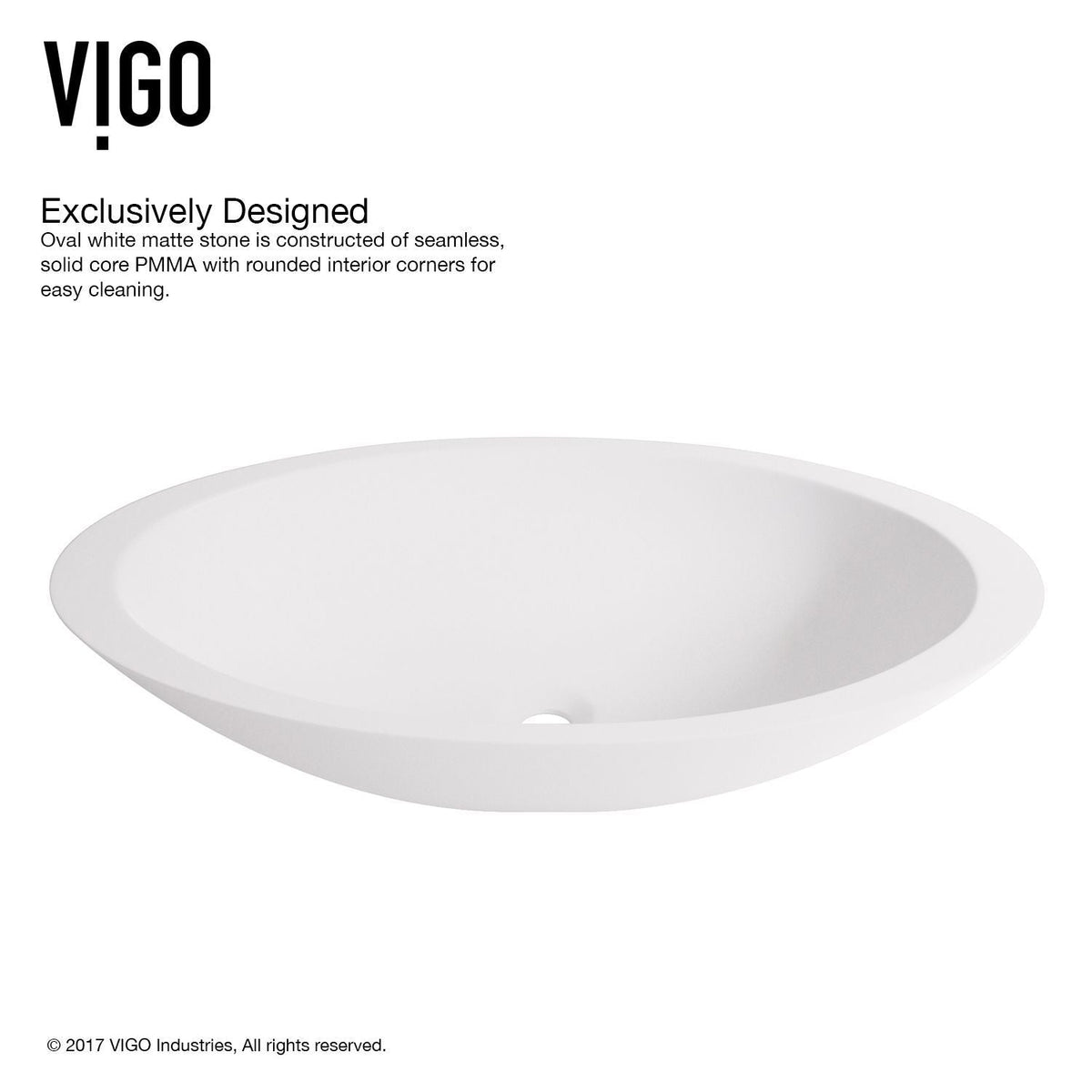 VIGO Wisteria Matte Stone Circular Vessel Bathroom Sink/Basin with Deep Bowl, White