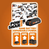 Worx WG737 Nitro 40V PowerShare 2-in-1 Brushless Cordless Push Poly Mower, 16-in with (2) PowerShare Pro 4.0Ah Batteries