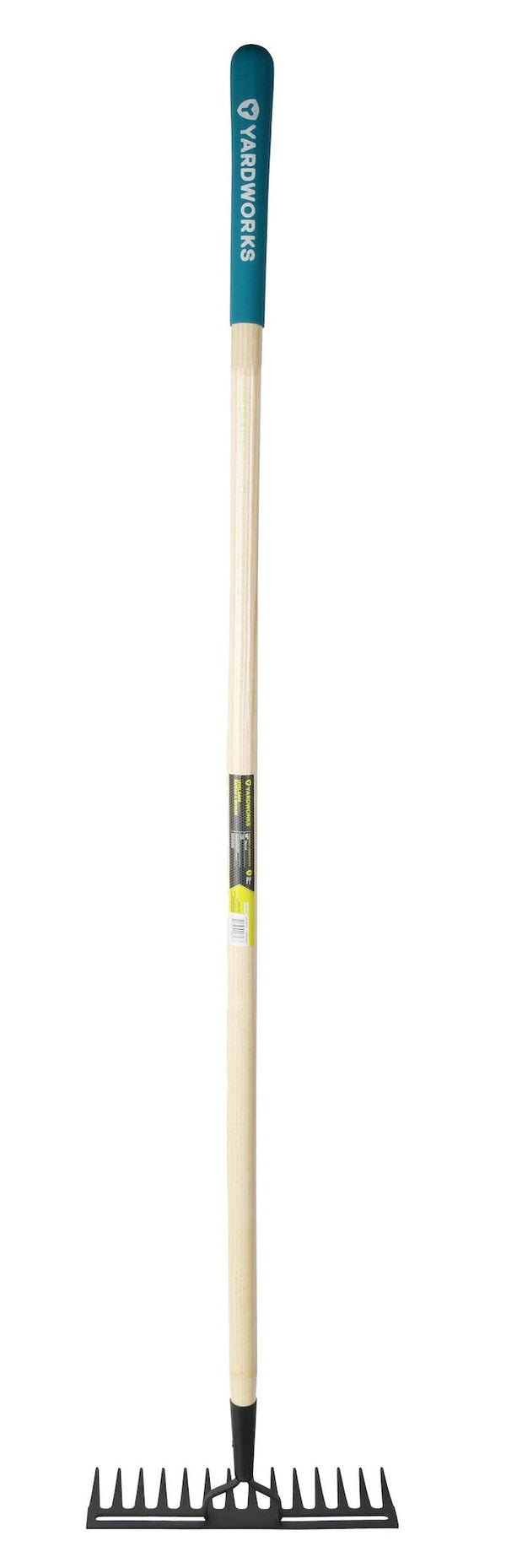 Yardworks 14-in Wide Metal 14-Tine Head Rake, 48-in Hardwood Shaft S4