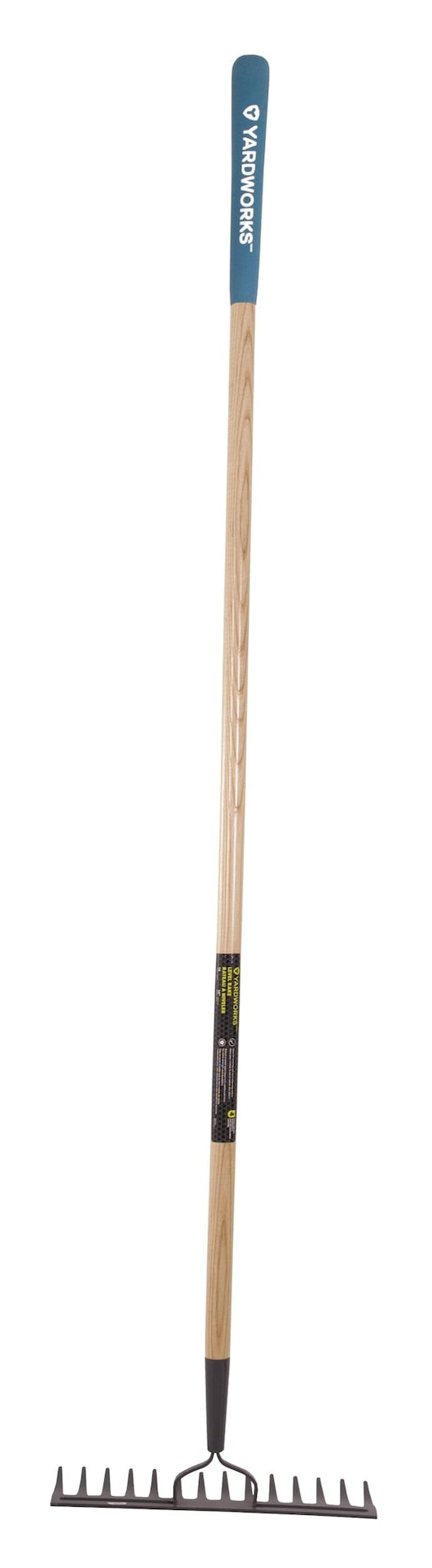 Yardworks 14-in Wide Metal 14-Tine Head Rake, 48-in Hardwood Shaft