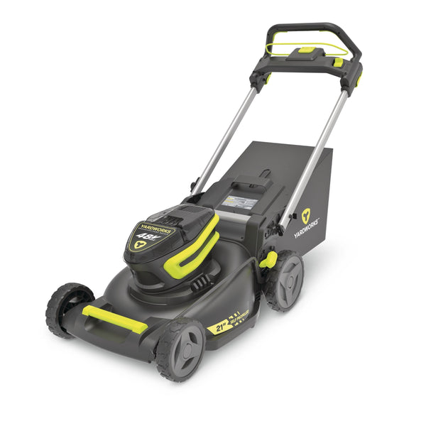 Yardworks 48V 3-in-1 Cordless Brushless Self-Propelled Mower, 21-in with 6Ah Battery & 2Ah Charger L7