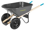 Yardworks Steel Tray 2-Wheel Garden Wheelbarrow, 6-cu-ft