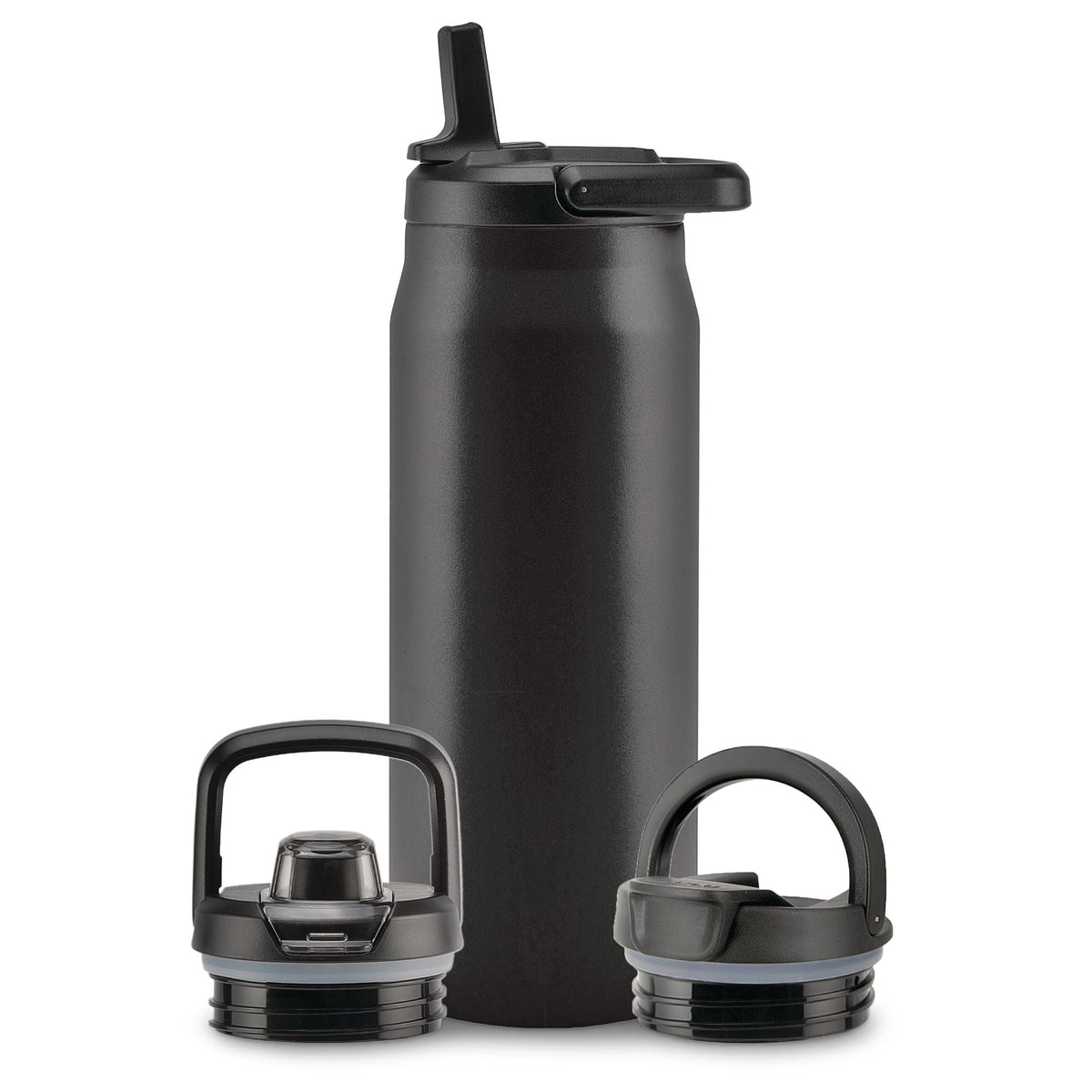 Zulu Core Vacuum Insulated Stainless Steel Bottle, 32-oz, Black, with Multi Lid